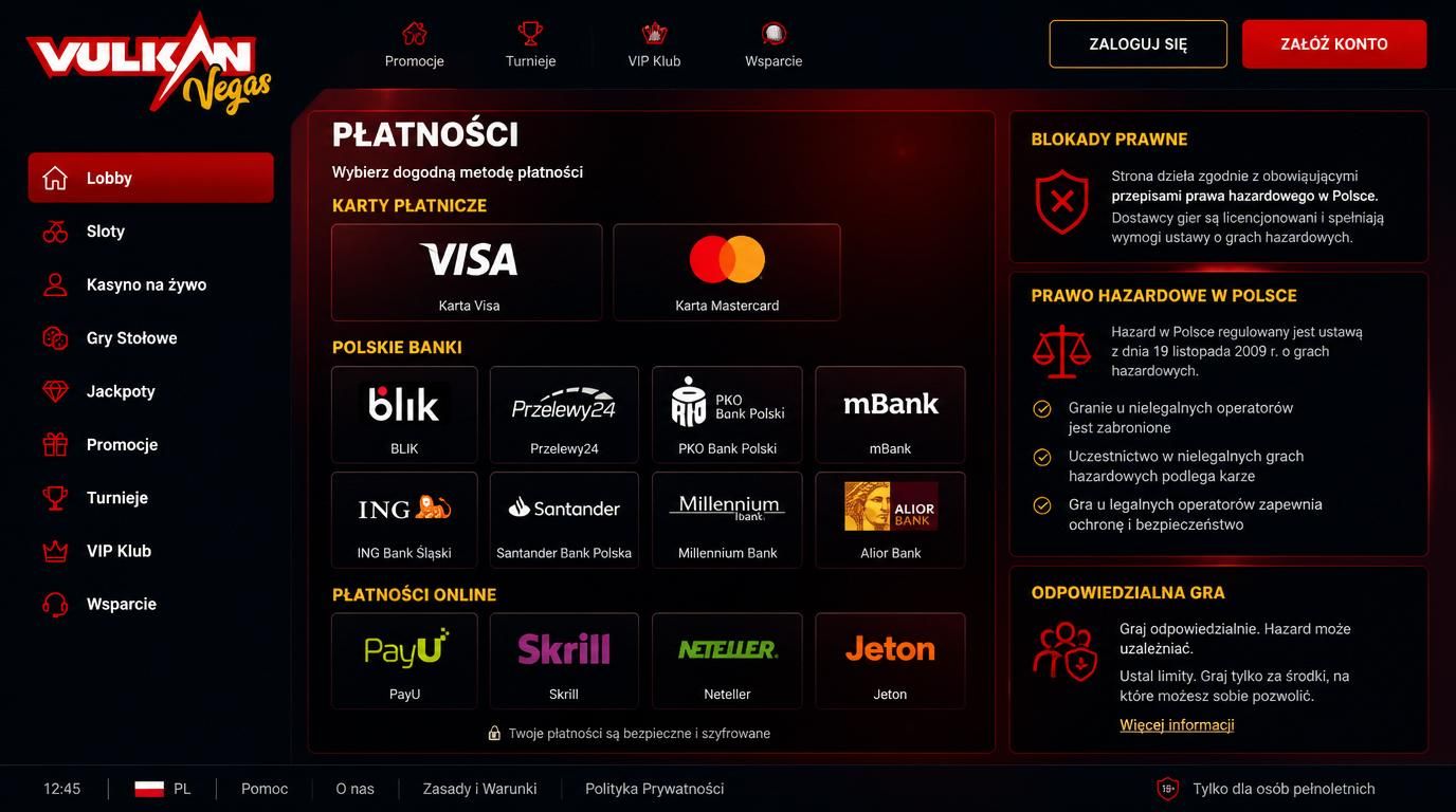 Karty Visa i Mastercard używane w Vulkan Vegas, przegląd zgodności prawnej