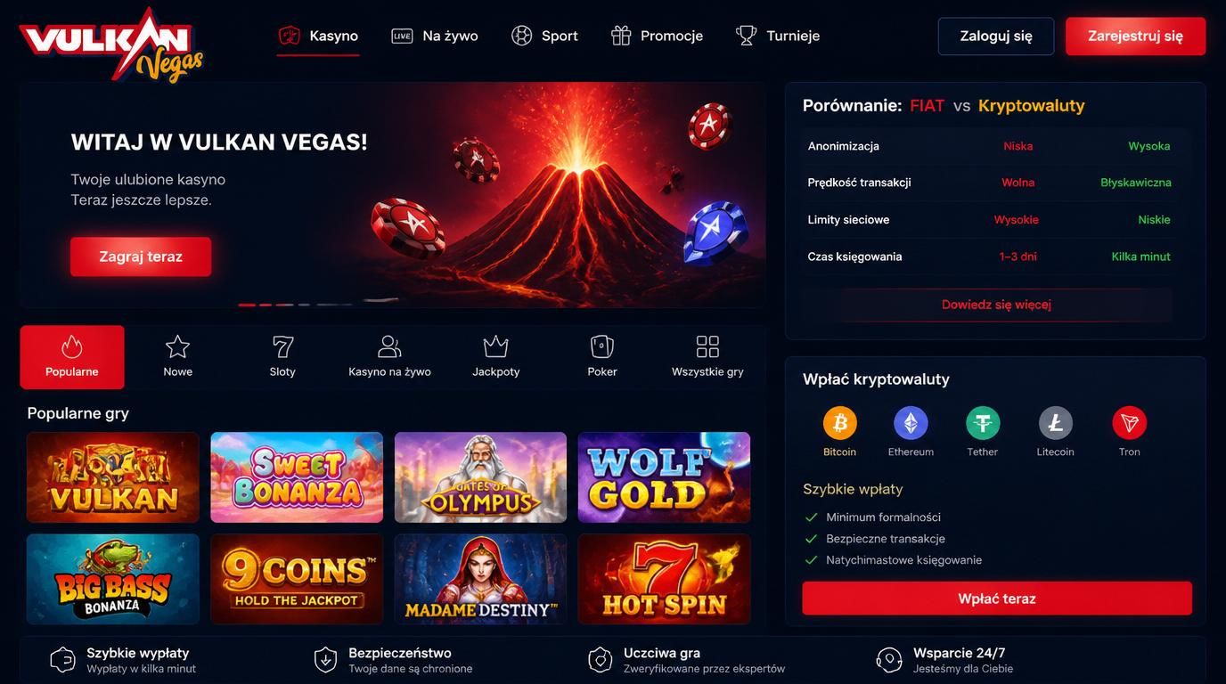 Różnice między fiat a kryptowalutami w Vulkan Vegas
